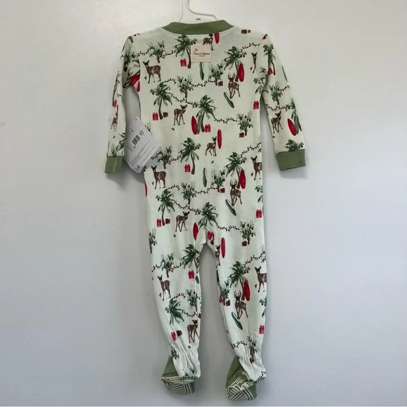 NEW Burt’s bees winter pajamas Christmas Palm trees reindeer surfboards - Picture 3 of 4